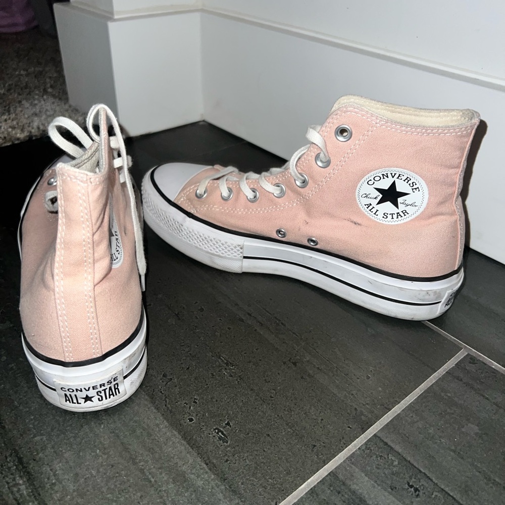 Pink platform Converse shoes